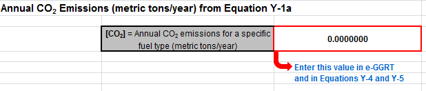 Y-1a Calculation Spreadsheet Result to use in e-GGRT